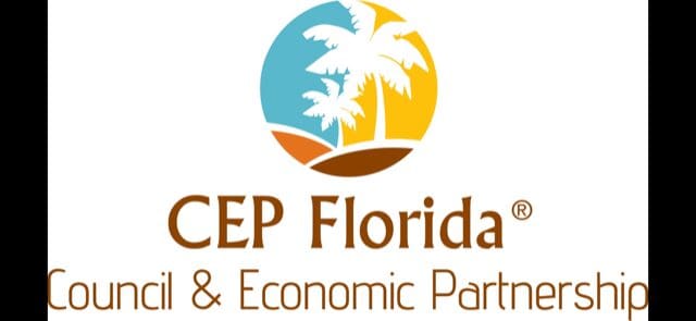 A logo for the cep florida and economic partnership.
